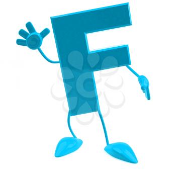 Royalty Free 3d Clipart Image of the Letter F Waving