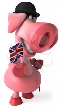 Royalty Free Clipart Image of an English Pig