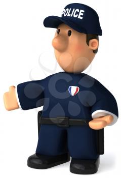 Royalty Free Clipart Image of a Police Officer With Open Arms
