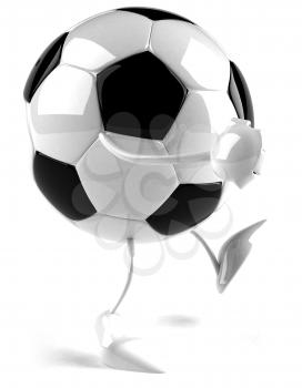 Royalty Free 3d Clipart Image of a Soccer Ball Character Walking