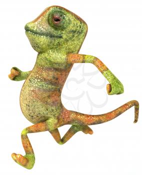 Royalty Free 3d Clipart Image of a Chameleon Running