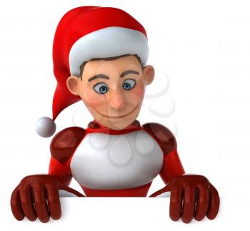 Fun super Santa Claus - 3D Illustration