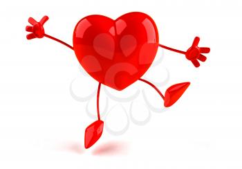 Royalty Free 3d Clipart Image of a Heart Jumping