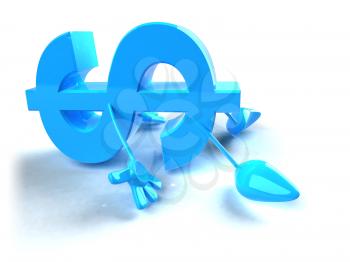 Royalty Free 3d Clipart Image of a Dollar Sign Laying on it's Back