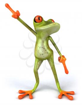 Royalty Free 3d Clipart Image of a Frog Dancing