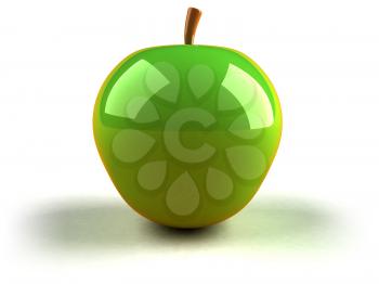 Royalty Free 3d Clipart Image of a Green Apple