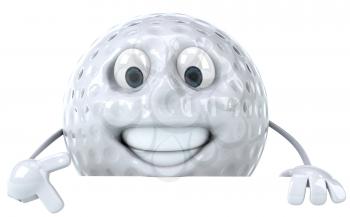 Royalty Free Clipart Image of a Golf Ball Man