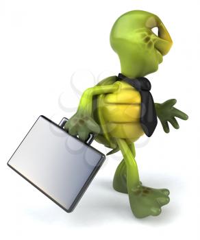 Royalty Free Clipart Image of Turtle With a Briefcase