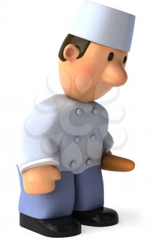 Royalty Free Clipart Image of a Baker Looking Sad