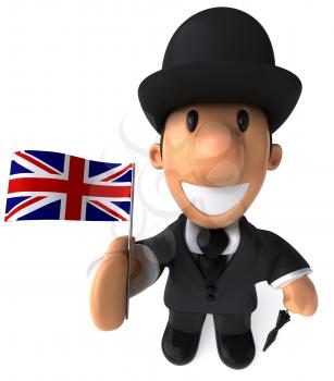 Royalty Free Clipart Image of a British Gent With a Union Jack
