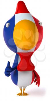 Royalty Free Clipart Image of a French Flag Chicken