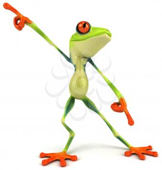 Royalty Free Clipart Image of a Posing Frog