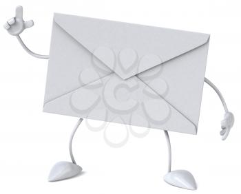 Royalty Free Clipart Image of a Gesturing Envelope