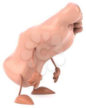 Royalty Free Clipart Image of a Sad Foot