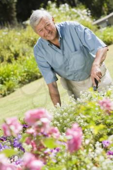 Royalty Free Photo of a Senior Man in a Garden