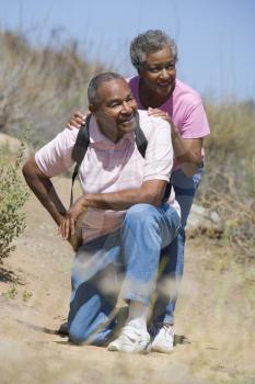 Royalty Free Photo of a Senior Couple on a Trail