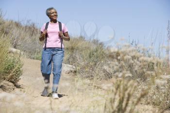 Royalty Free Photo of a Senior Woman on a Trail