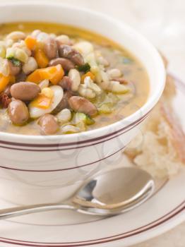 Royalty Free Photo of Bean Soup With Bread