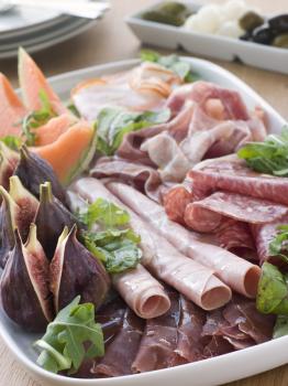 Royalty Free Photo of a Platter of Antipasto Food