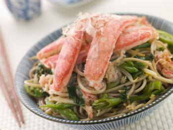 Royalty Free Photo of Snow Crab and Soba Noodle Salad