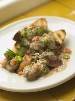 Royalty Free Photo of Sauteed Chicken Livers in a Sherry Sauce