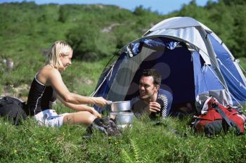 Royalty Free Photo of a Couple Camping