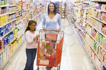 Royalty Free Photo of a Mother Shopping With Her Daughter