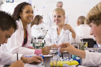Royalty Free Photo of Students in a Lab Class