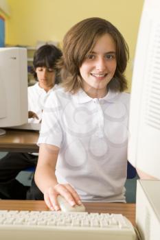 Royalty Free Photo of a Student at a Computer