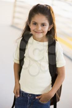 Royalty Free Photo of a Girl With a Schoolbag