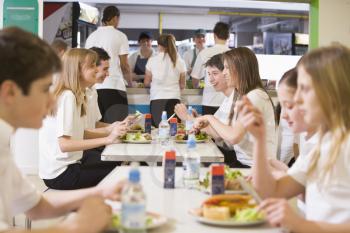 Royalty Free Photo of Students in a Cafeteria