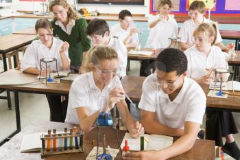 Royalty Free Photo of a Chemistry Class