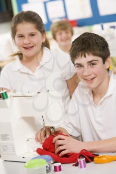 Royalty Free Photo of a Sewing Class
