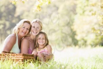 Royalty Free Photo of Three Generations of Women on a Picnic