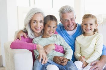 Royalty Free Photo of Grandparents With Their Grandchildren