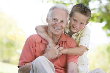 Royalty Free Photo of a Man and His Grandson