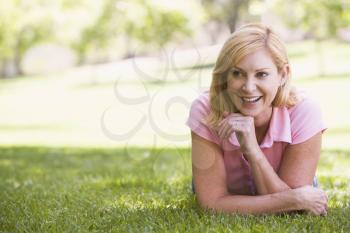 Royalty Free Photo of a Woman on the Lawn