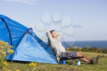 Royalty Free Photo of a Man Camping