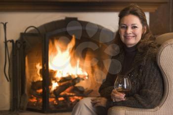 Royalty Free Photo of a Woman With Brandy