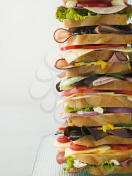 Royalty Free Photo of a Tower of Sandwich