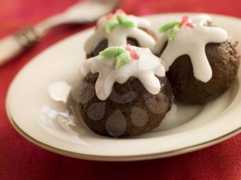 Royalty Free Photo of Chocolate Truffle Christmas Puddings