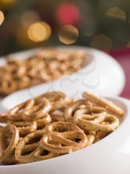 Royalty Free Photo of a Bowl of Pretzels