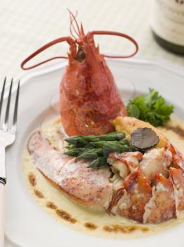 Royalty Free Photo of a Lobster Thermidor with a Rouille Croute