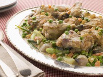 Royalty Free Photo of Fricassee of Chicken With Spring Vegetables