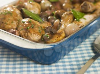 Royalty Free Photo of a Dish of 'Coq au Vin'