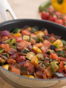Royalty Free Photo of Ratatouille in a Saute Pan