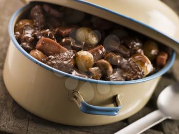 Royalty Free Photo of Casserole Dish With Beef Bourguignonne