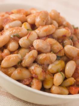 Royalty Free Photo of Saffron and Tomato Braised Cannellini Beans