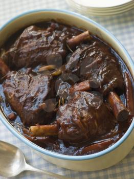 Royalty Free Photo of Spring Lamb Shanks braised in Red wine