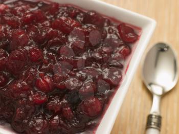 Royalty Free Photo of a Dish of Cranberry Sauce